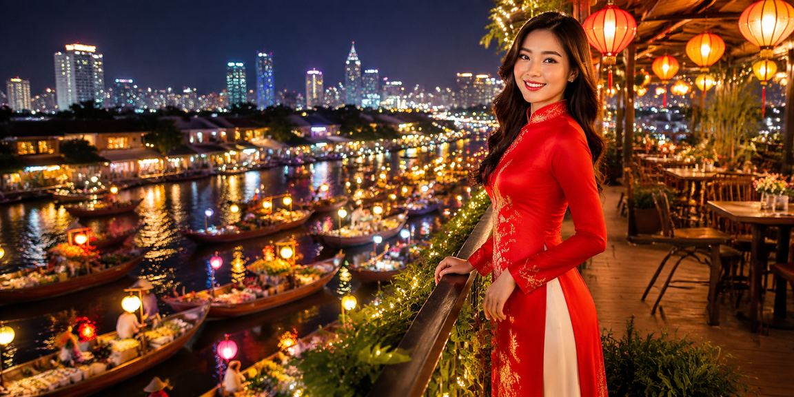 Khung cảnh Đà Lạt với áo dài và chủ đề đọc thông tin nền tảng cá cược