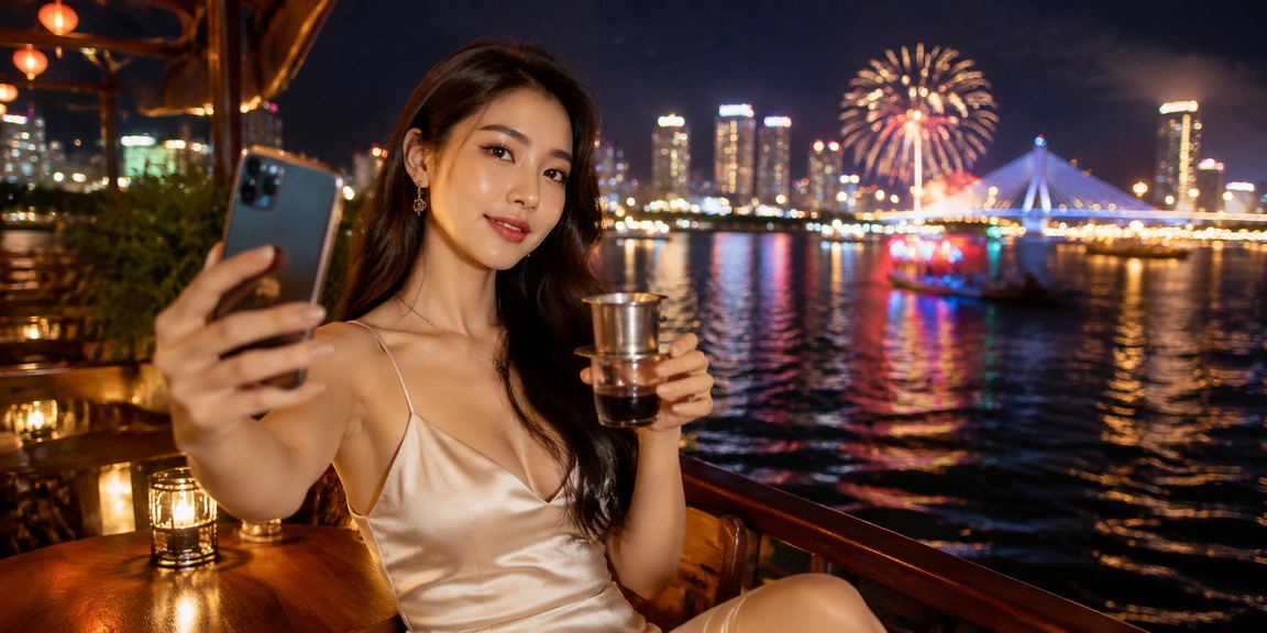 Người dùng Đà Nẵng mở nền tảng giải trí trên điện thoại tại quán cà phê